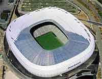 Стадион Allianz Arena в Мюнхене с высоты птичьего полета