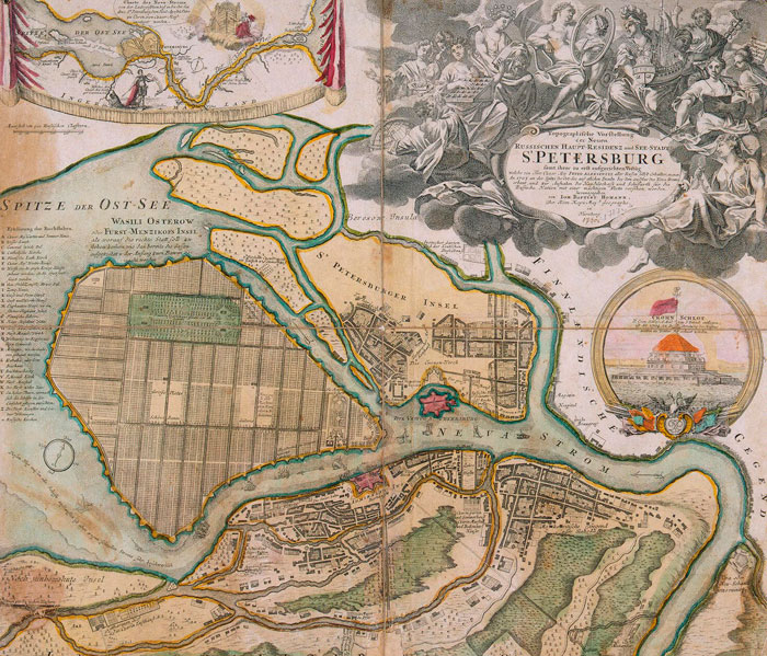Карта СПб от 1720